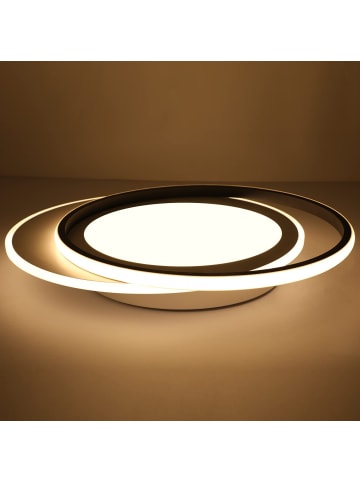 ZMH Deckenleuchte LED in Schwarz und weiß Modern 3000K Warmweiß 66W