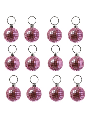 SATISFIRE 12x Spiegelkugel Mini Discokugel D: 5cm in rosa