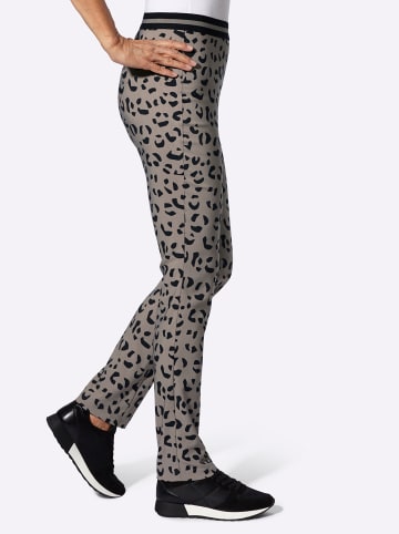 Sieh an! Bengalinhose in schwarz-taupe-bedruckt