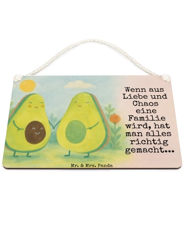 Mr. & Mrs. Panda Deko Schild Avocado Pärchen Design mit Spruch in Weiß