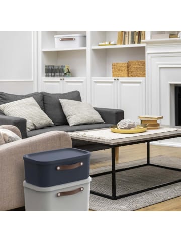 Rotho 2er-Set Kiste mit Deckel Maloja 12l in Midnight blau