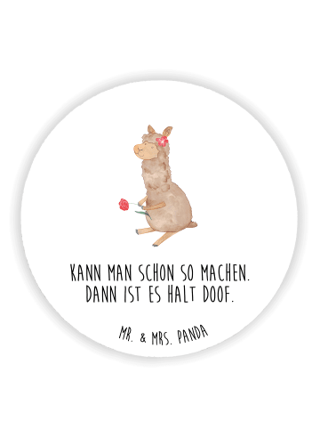 Mr. & Mrs. Panda magnet Alpaka Blume mit Spruch in Weiß