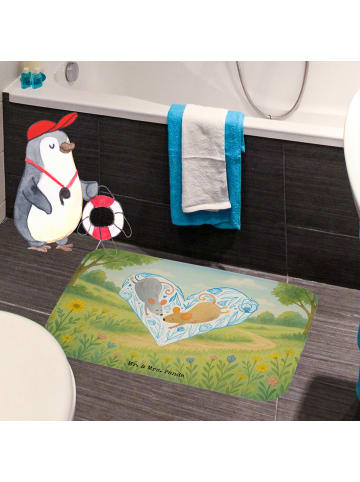 Mr. & Mrs. Panda Badematte Mäuse Herz Design ohne Spruch in Weiß