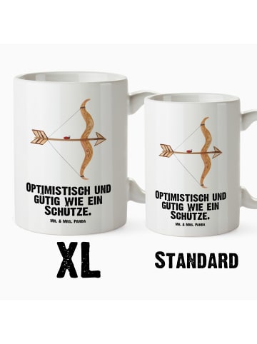 Mr. & Mrs. Panda Jumbo Tasse Sternzeichen Schütze mit Spruch in Weiß