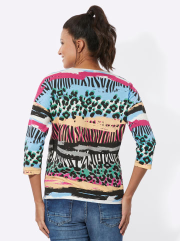 Sieh an! 3/4-Arm-Shirt in schwarz-pink-bedruckt