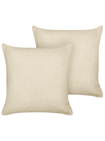 Beliani 2er-Set Dekokissen LEUZEA in Beige