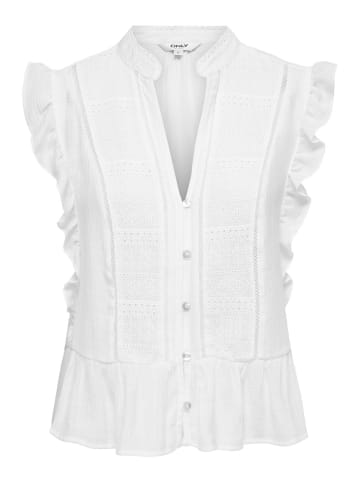 ONLY Top ONLHENNY S/L FRILL BUTTON in Weiß