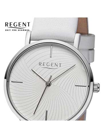 Regent Armbanduhr Regent Lederarmband weiß extra groß (ca. 32mm)