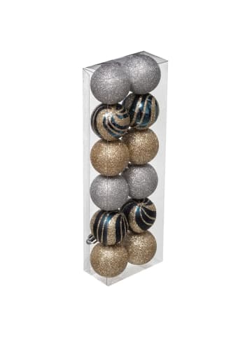 Atmosphera Créateur d'intérieur Weihnachtskugeln, mehrfarbig, 12er-Set in Mehrfarben, Ø 4 cm
