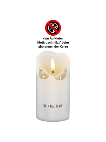Mr. & Mrs. Panda Kerze Bären mit Blumenkranz ohne Spruch in Weiß
