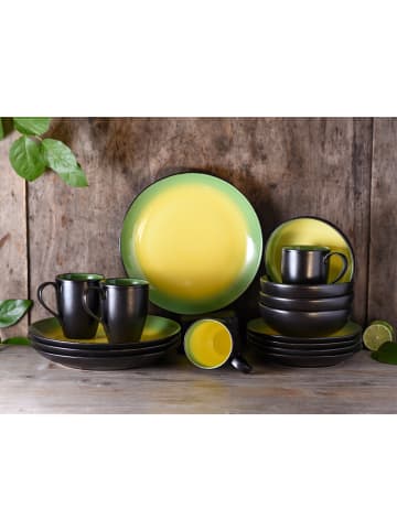 CreaTable CreaTable Hot Green Kombiservice 16 teilig in Grün/Gelb/Schwarz in Grün/Gelb/Schwarz