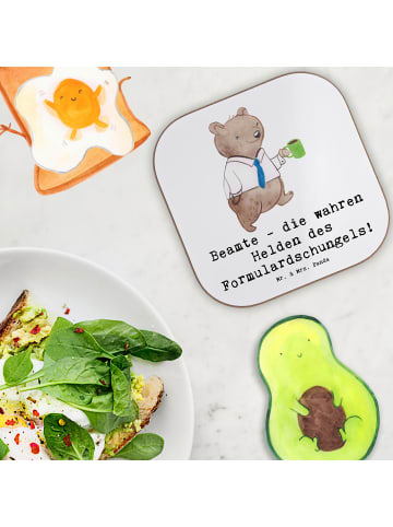 Mr. & Mrs. Panda bieruntersetzer Beamtin Heldin mit Spruch in Weiß