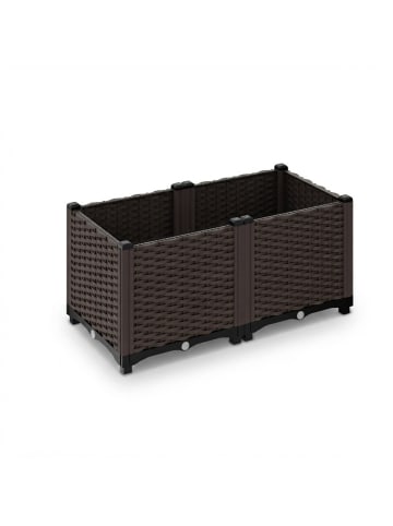 relaxdays Pflanzkübel in Braun - (B)80 x (H)38 x (T)40 cm