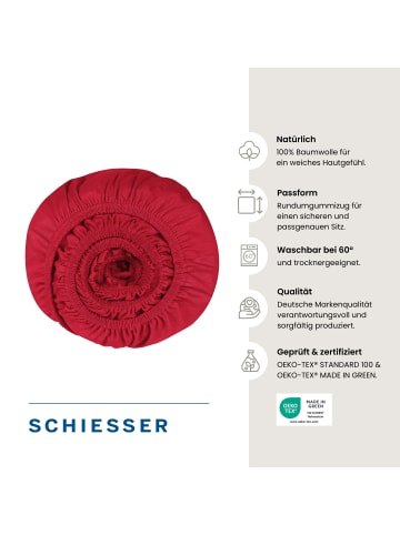 Schiesser Edeljersey-Spannbettlaken Jessi in Rot