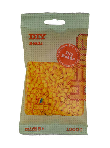 Hama Beutel mit 1000 Bio Midi-Bügelperlen gelb - ab 5 Jahren