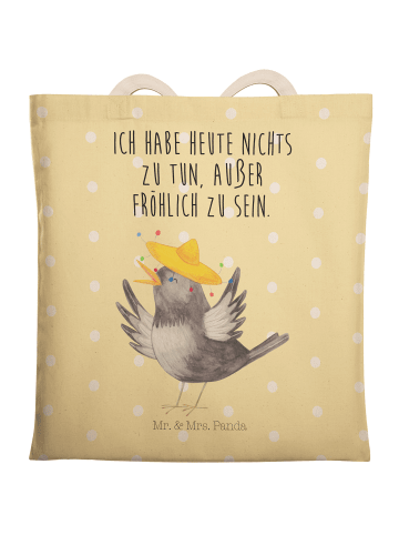 Mr. & Mrs. Panda Tote Bag Rabe Sombrero mit Spruch in Gelb Pastell