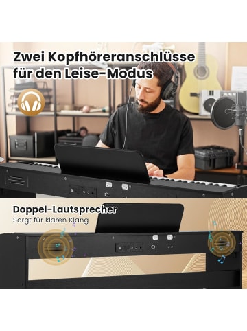 COSTWAY Keyboard Piano 88-Tasten in Schwarz