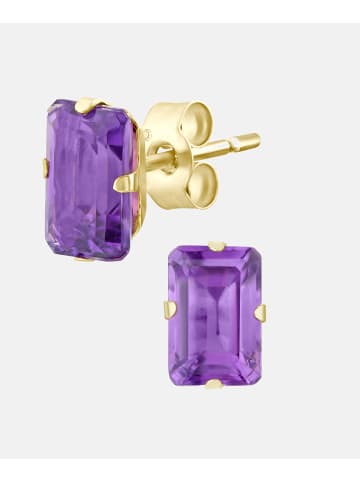 Vanlere Ohrstecker aus 375 Gelbgold mit Amethyst