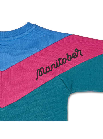 MANITOBER Cut & Sew Sweatshirt in Blue/Berry/D.Green