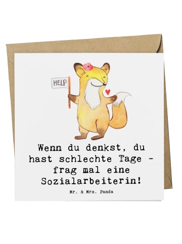 Mr. & Mrs. Panda Einladungskarte Sozialarbeiterin Stärketage mit... in Weiß