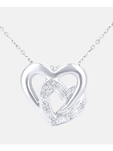 Diamant L'éternel Halskette mit Anhänger aus 375 Weißgold mit Diamant Herz-Design