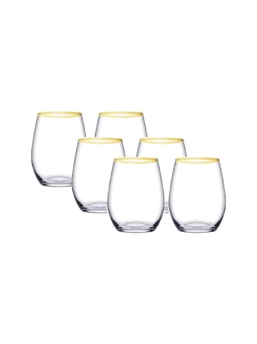 Pasabahce Gläser 570 ml 6er Set Gold in Transparent