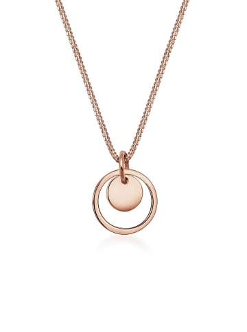 Elli Halskette 925 Sterling Silber Kreis, Geo in Rosegold