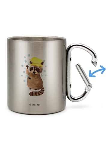 Mr. & Mrs. Panda Kaffeetasse Waschbär ohne Spruch in Silber