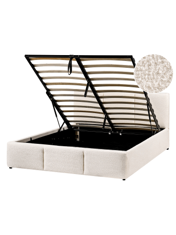 Beliani Doppelbett BOUSSE in Weiß - (W) 151 x (H) 79 x (L) 219 cm