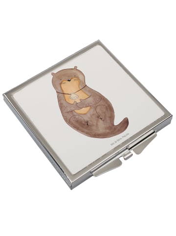 Mr. & Mrs. Panda Schminkspiegel Otter Muschel ohne Spruch in Weiß