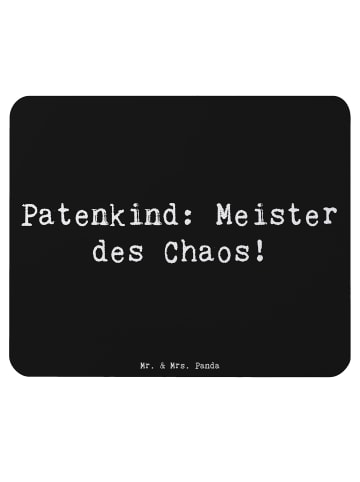 Mr. & Mrs. Panda Mauspad Patenkind Chaosmeister mit Spruch in Schwarz