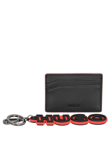 HUGO GB Geschenkset - Kreditkartenetui & Schlüsselanhänger (black) in schwarz