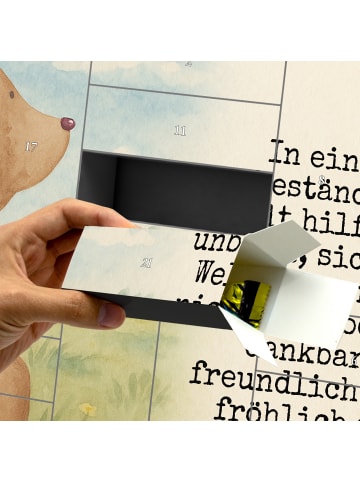 Mr. & Mrs. Panda Adventskalender Bär Schulterblick Design mit Sp... in Weiß