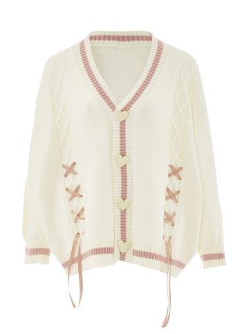 immy Damen Strickjacke in Wollweiss