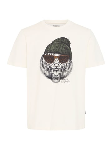 BLEND Luftiges Baumwollshirt mit Streifenmuster für den Sommer. in Weiß-2