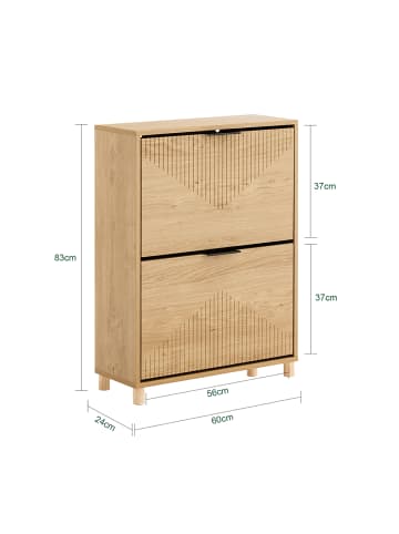SoBuy Schuhschrank in Hell-Eiche - (W) 24 x (H) 83 x (L) 60 cm