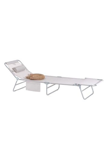 SoBuy Gartenliege in Beige - (B)195 x (H)29 x (T)62cm