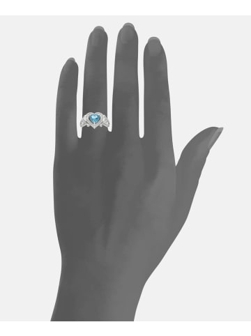 Diamant L'éternel Ring aus 375 Weißgold mit Diamant mit Topas Herz-Design