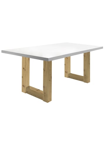 58 aufm Kessel ESSZIMMERTISCH Eila 2 200 x 100 x 75 Esstisch Asteiche/Weiß Matt Lack