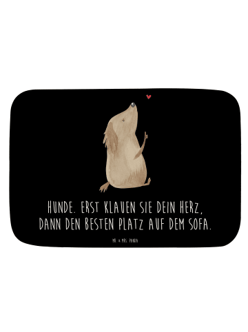 Mr. & Mrs. Panda Badematte Hund Liebe mit Spruch in Schwarz