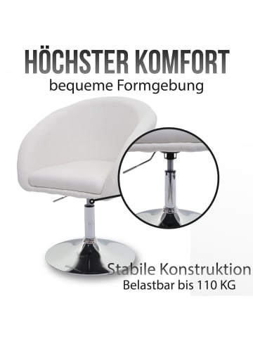 MCW Esszimmerstuhl F19 drehbar und höhenverstellbar, Kunstleder weiß