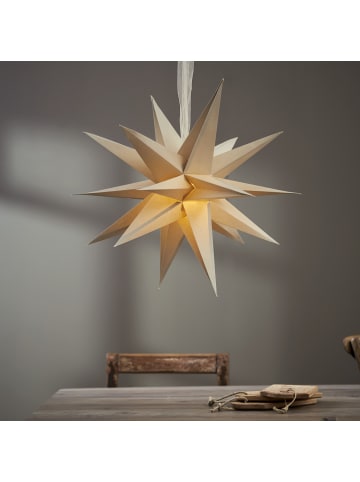 MARELIDA Papierstern 3D Stern mit Dekoband hängend 18-zackig D: 55cm in creme
