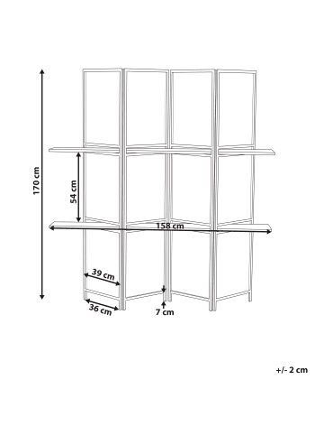 Beliani Paravent TRAFOI in Braun - (W) 158 x (H) 170 x (L) 7 cm