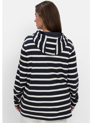 sheego Langarmshirt in nachtblau-gestreift