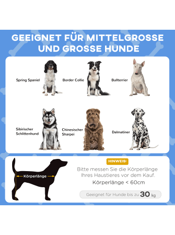 Pawhut Hundeliege Outdoor mit Dach 76L x 61B x 69,5H cm