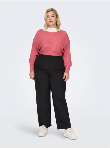 ONLY Carmakoma Gerippter Strickpullover Übergrößen Basic Plus Size CARADALINE in Rosa