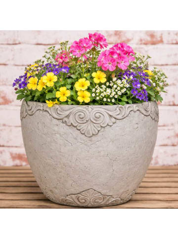 AltoBelli Blumentopf ADELINA Zement Antik Grau Patina 16x14 cm