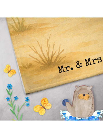 Mr. & Mrs. Panda Handtuch Wüstenfuchs Blumen Design ohne Spruch in Weiß