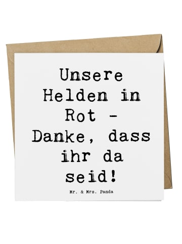 Mr. & Mrs. Panda Einladungskarte Spruch Feuerwehrmann Helden mit... in Weiß