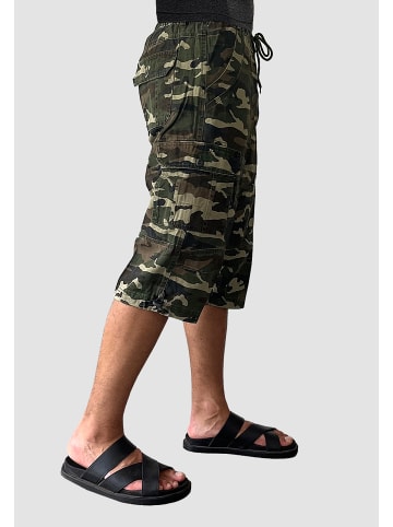 YSROMA Cargo Shorts Kurze Freizeit Bermuda Hose Tarnoptik in Grün